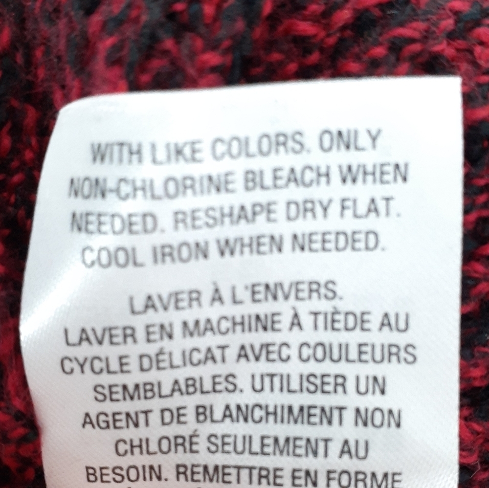 Style & Co Peplum Sweater PP Black Red 354 - Picture 6 of 6